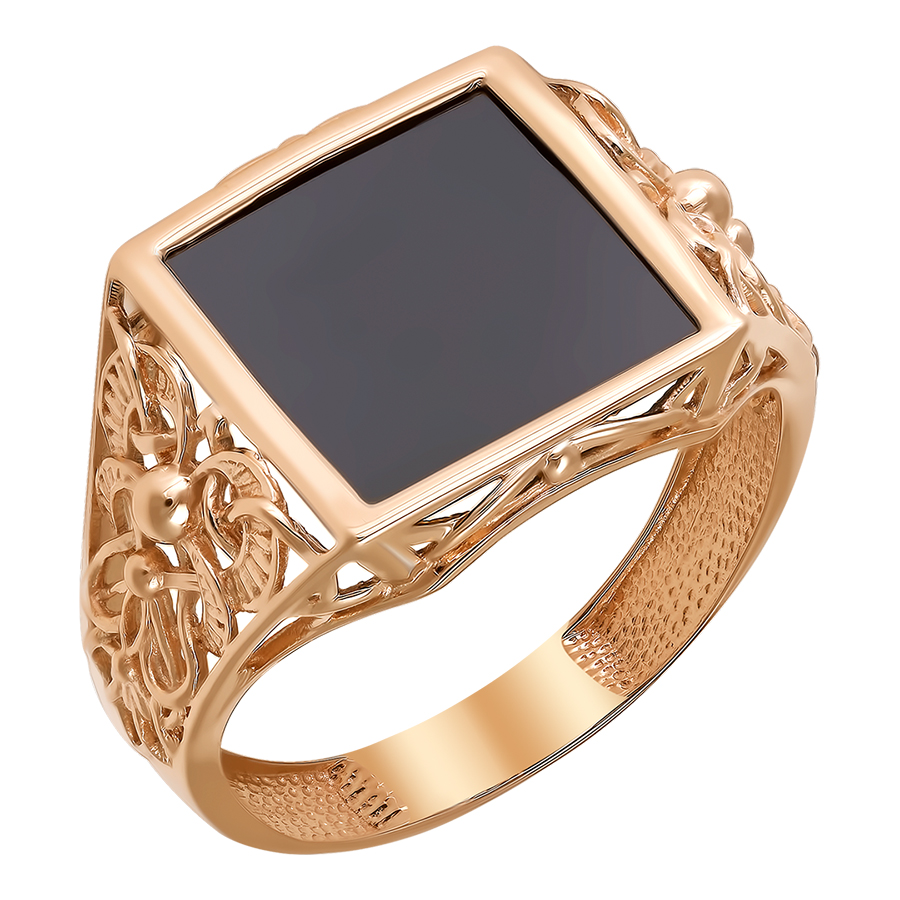 Кольцо, золото, оникс, 1532450